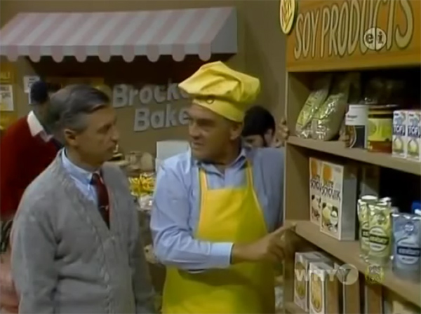 Did you know that Mister Rogers was a vegetarian? It's true! He didn't talk about it directly on the show, but in one episode on healthy eating, he shows off some very 80s meat alternatives. 