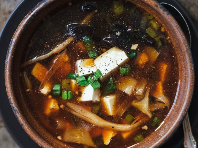 Vegan Hot and Sour Soup with Tofu