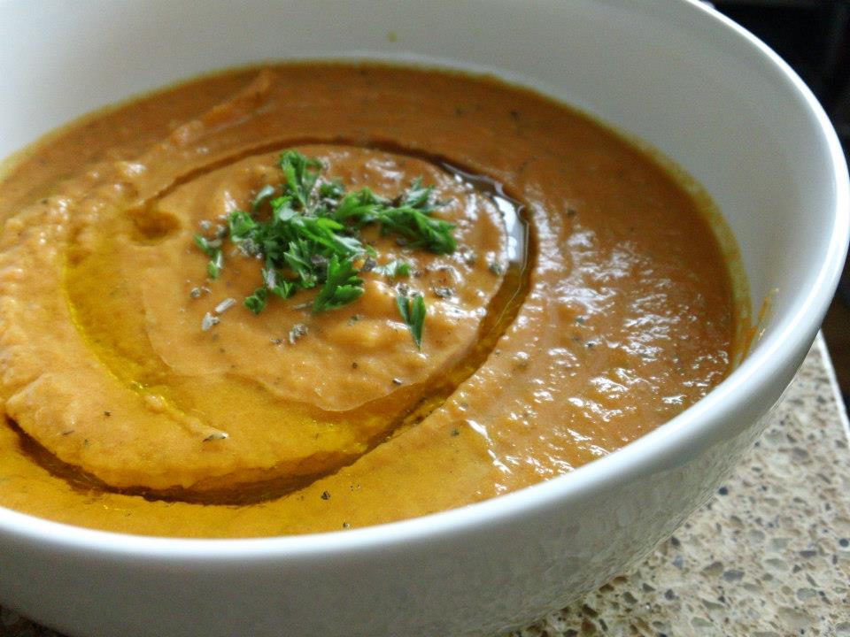 red pepper and pumpkin soup