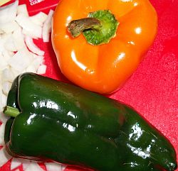 Poblano chile and bell pepper