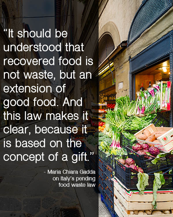 A new Italy food waste law aims to double the amount of food it saves from landfills.