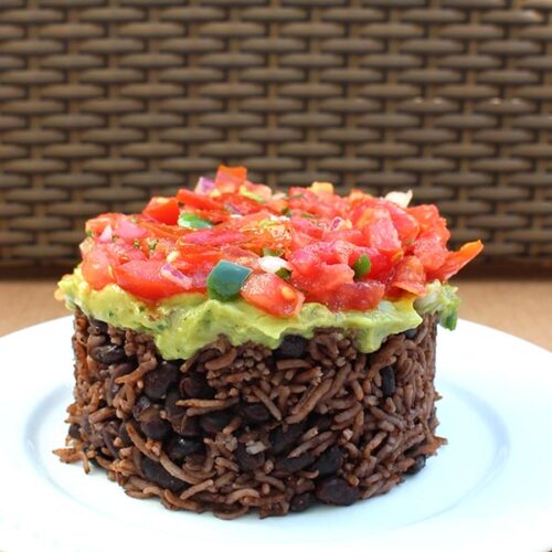 Pressure Cooker Black Beans and Rice Stax for Cinco de Mayo Eat Drink