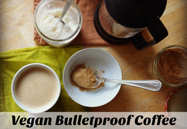 You can skip the butter and coconut oil: this vegan bulletproof coffee is so delicious, making a great morning or afternoon treat, with the benefit of healthy coconut oils and superfood maca.
