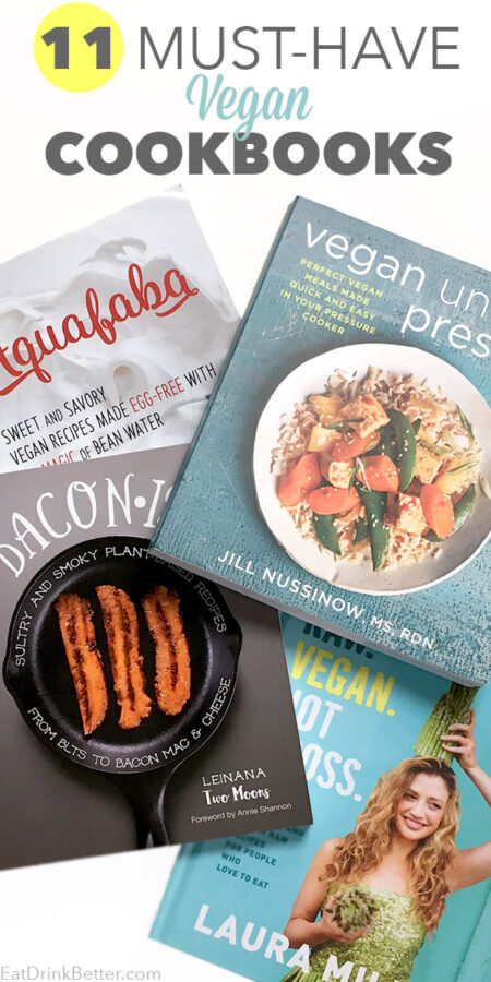 My favorite vegan cookbooks on my shelf right now.