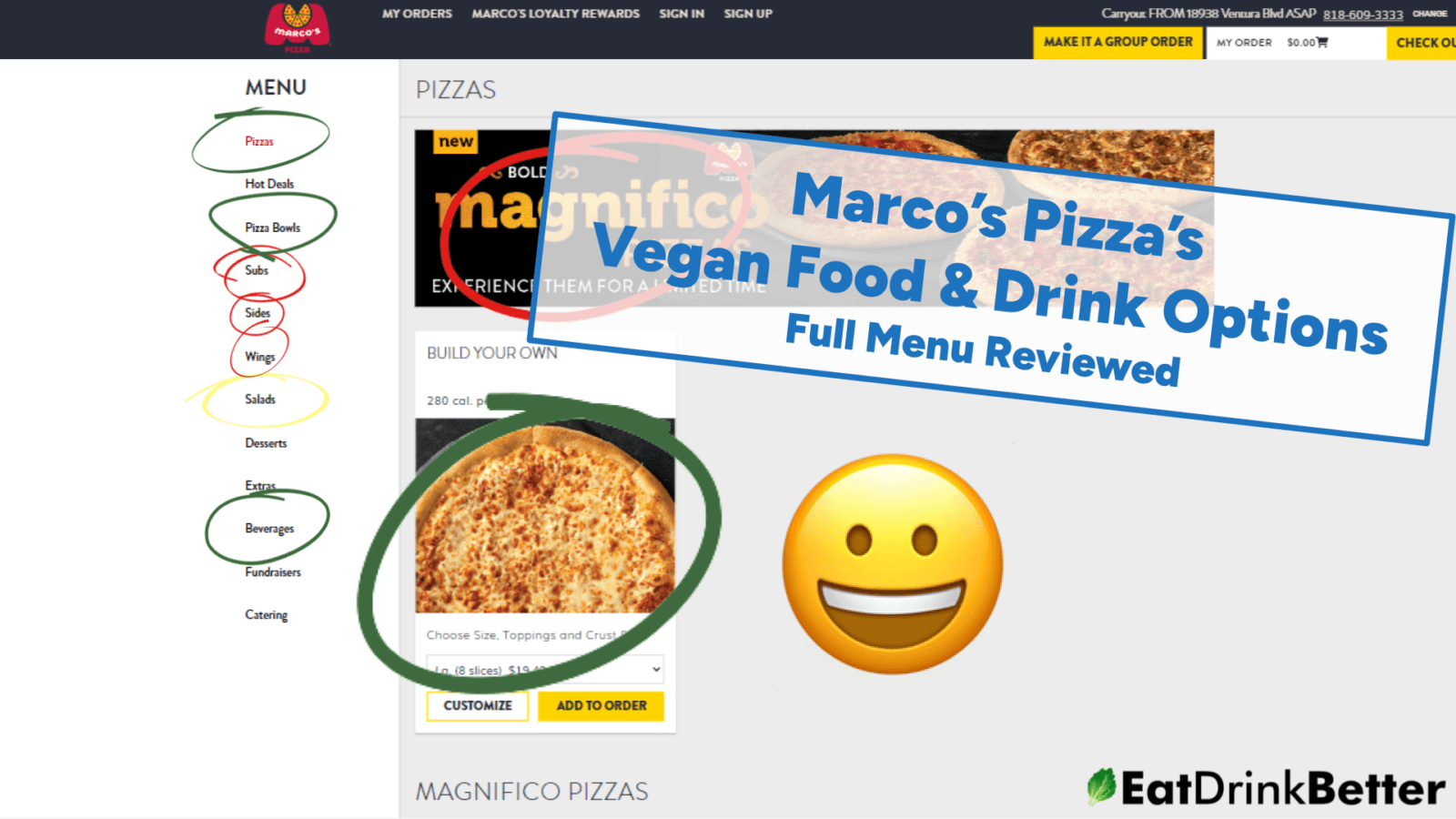 marcos pizza vegan options