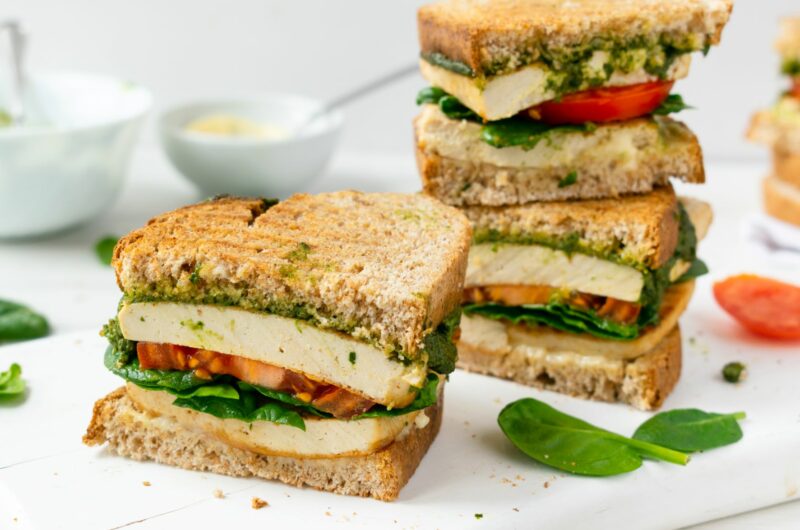 Vegan Pesto Panini Sandwich