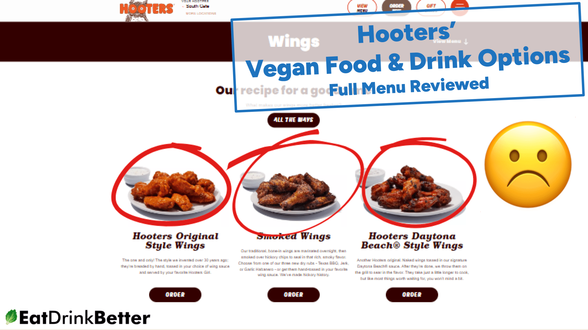 Hooters Vegan Food Drinks Menu Options